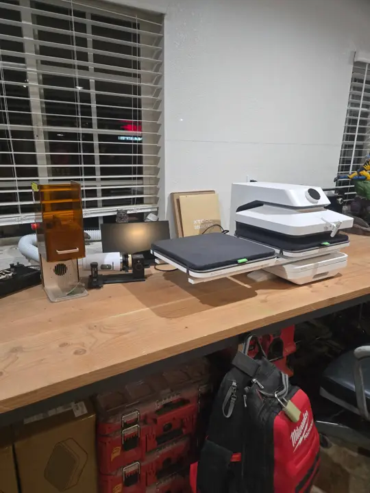 Maker bench with PACKOUT storage underneath