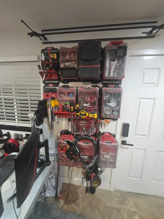 PACKOUT organizer wall by the door