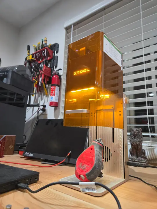 xTool F2 laser at the maker bench