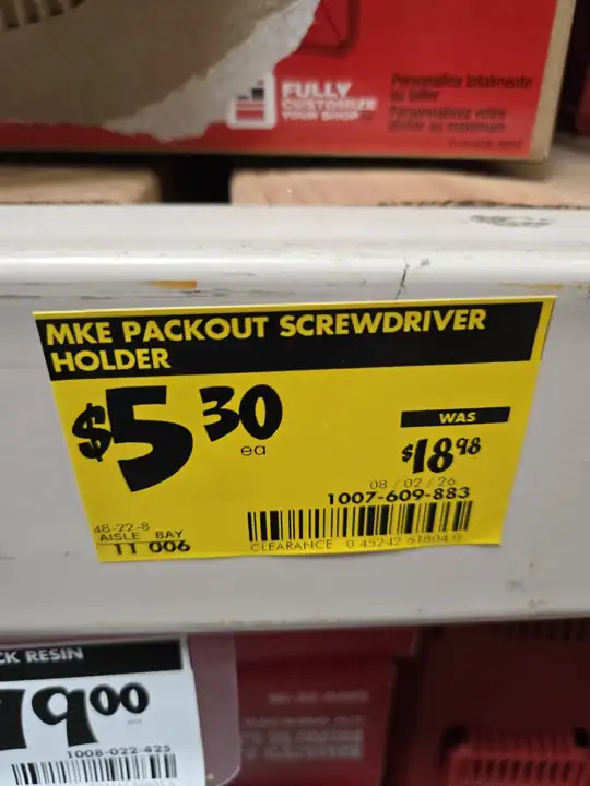 PACKOUT screwdriver holder: $5.30, was $18.98