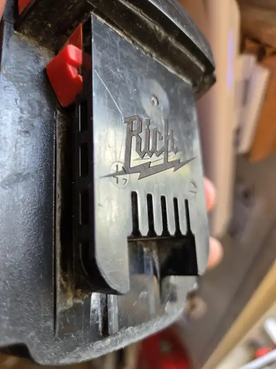 Rick's logo on a tool housing