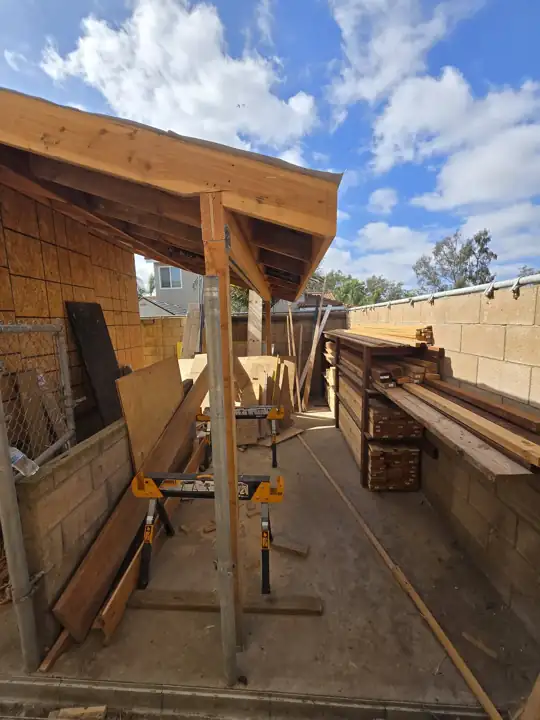 Building the lumber shed