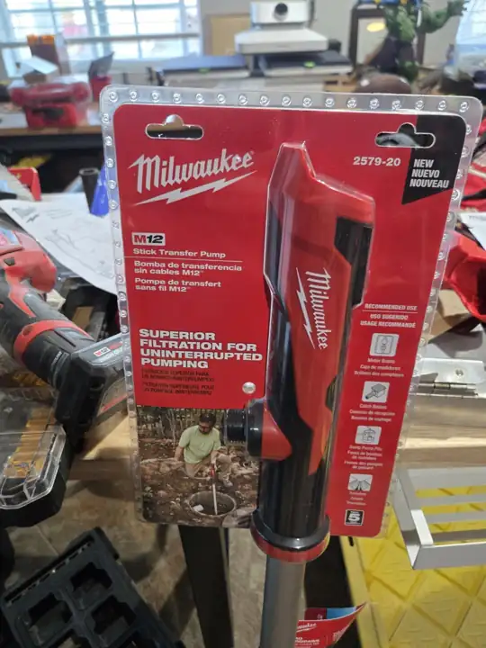 M12 stick transfer pump 2579-20, still in the package