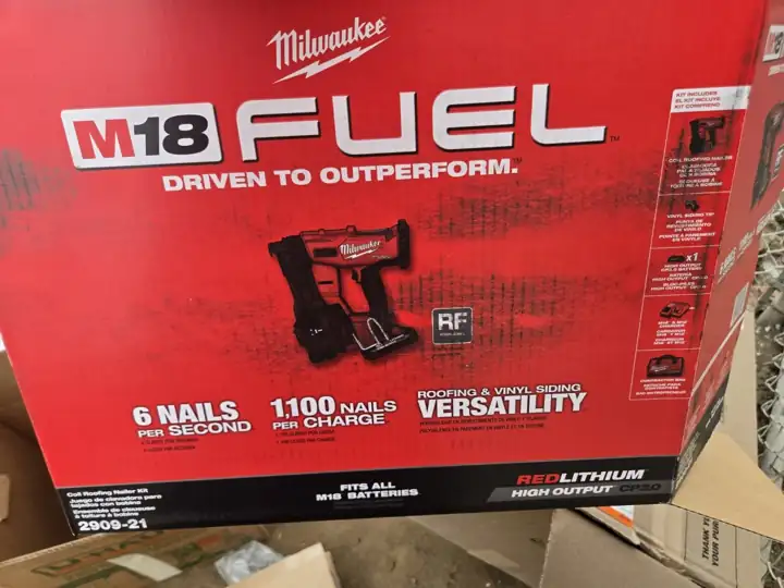 M18 FUEL coil roofing nailer kit 2909-21, new in the box