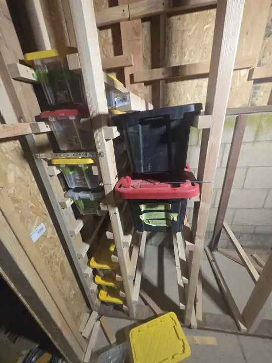 Cheap lumber rack that holds PACKOUT boxes