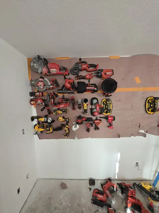 First tools on the new wall